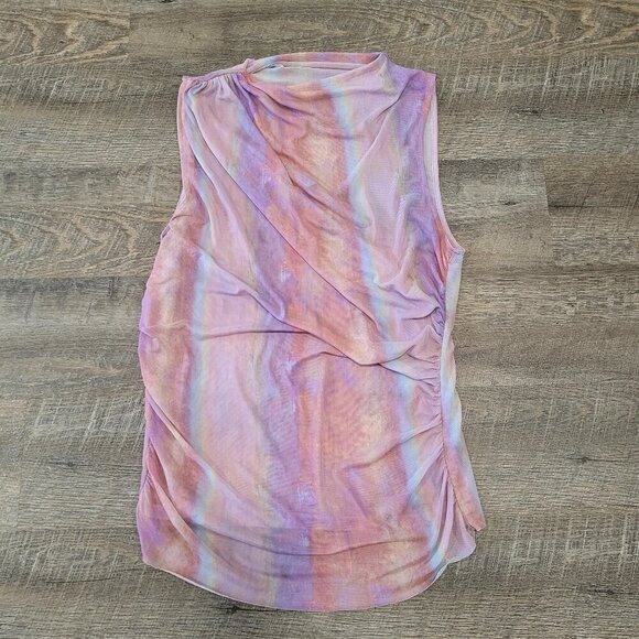 ZARA | Draped Tulle Mesh Tie Dye Sheer Tank Top | Sz. XL - Picture 1 of 4